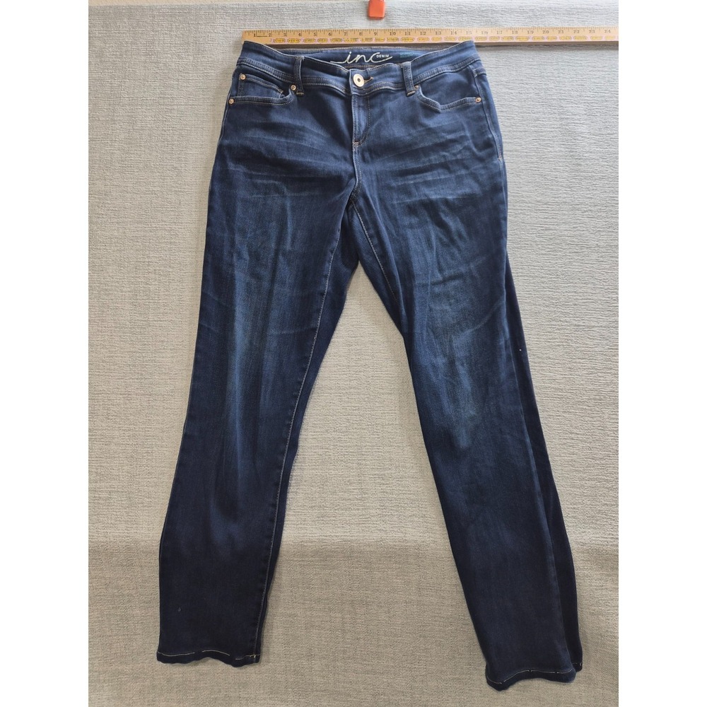 INC International Concepts Regular Fit Jeans Womens 10 Blue Denim Skinny Leg